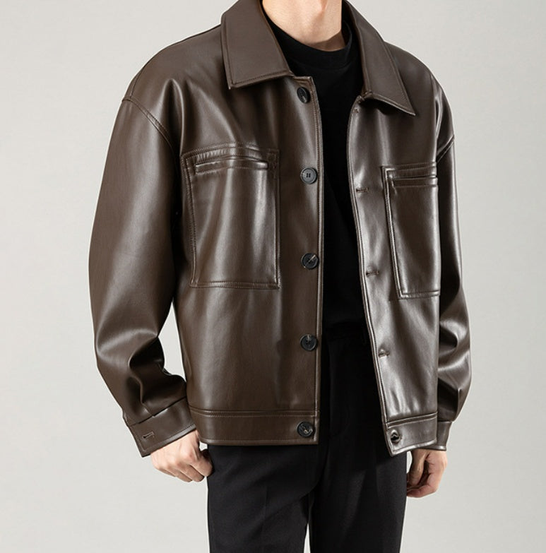 Motorcycle PU Autumn Leather Jacket