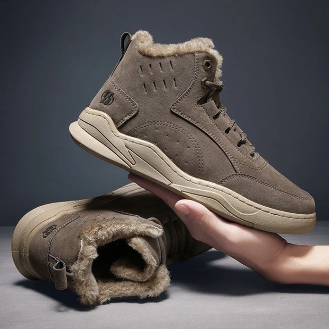 Men's plus velvet high-top cotton shoes