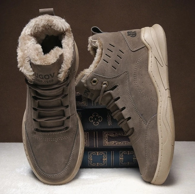 Men's plus velvet high-top cotton shoes