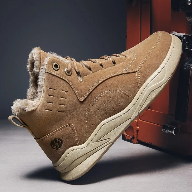 Men's plus velvet high-top cotton shoes