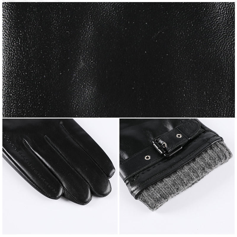 Thickening Driving And Biking Sheepskin Gloves
