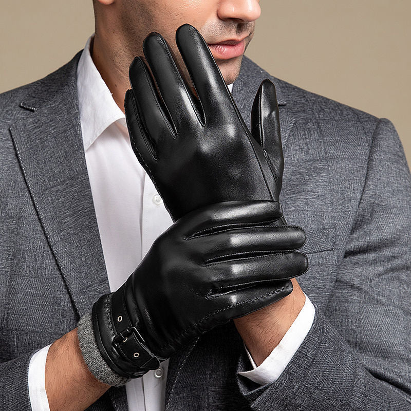 Thickening Driving And Biking Sheepskin Gloves