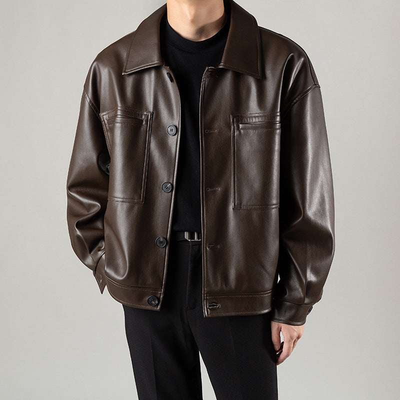 Motorcycle PU Autumn Leather Jacket