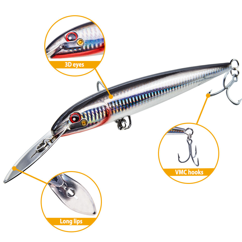 Iron Tongue Plate Mino Large Clear Needle Bait