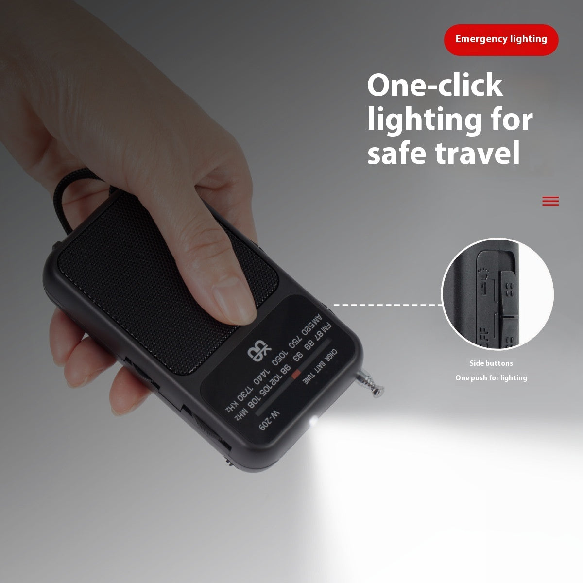 Radio Dual Power Supply With Flashlight