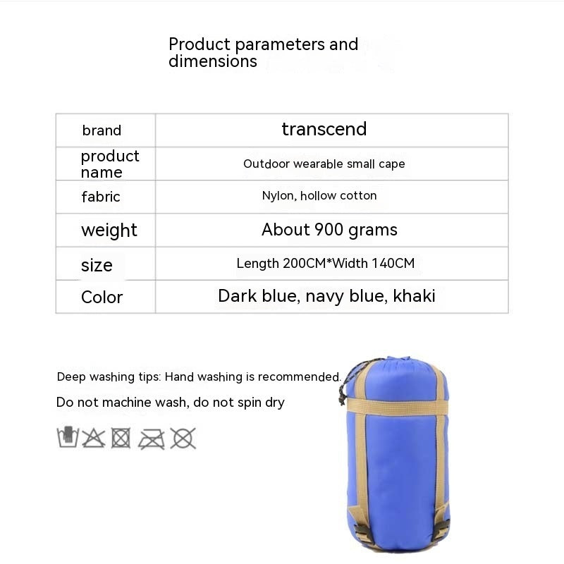 Outdoor Cloak Sleeping Bag Blanket