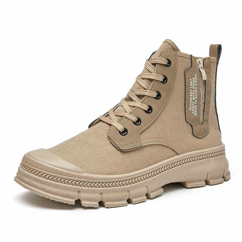 Hiking Boots Men's Side Zipper Shoes