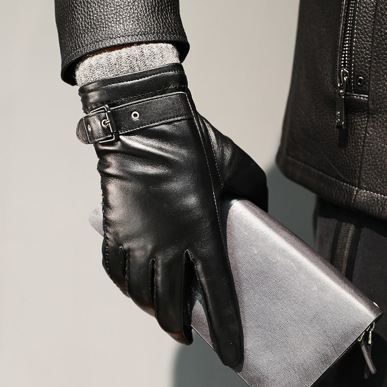Thickening Driving And Biking Sheepskin Gloves